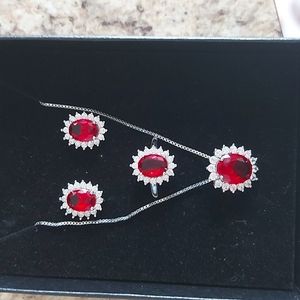 RESERVED!! 925 Sterling Silver Nano Ruby Set